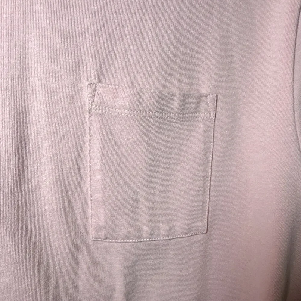 J.Crew Re-imagined Men’s XL Pink Long Sleeve Crew Neck Pocket Jersey Tee